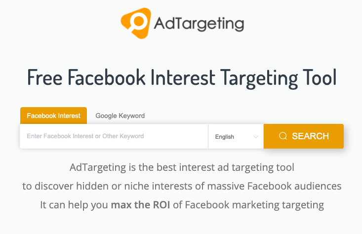 AdTargeting - 免费的Facebook兴趣词及Google关键字的查询定位分析工具