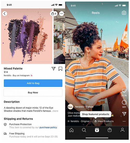Instagram在TikTok竞争对手Reels中推出购物功能